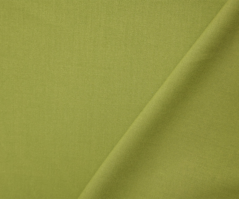 Green Poly Rayon Spandex Stretch Solid Woven Suiting Fabric