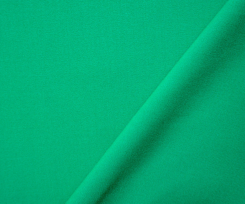 Green Poly Rayon Spandex Stretch Solid Woven Suiting Fabric
