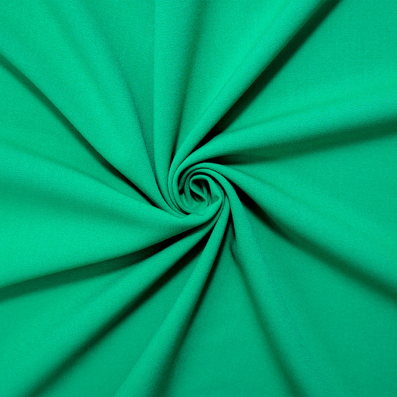 Green Poly Rayon Spandex Stretch Solid Woven Suiting Fabric