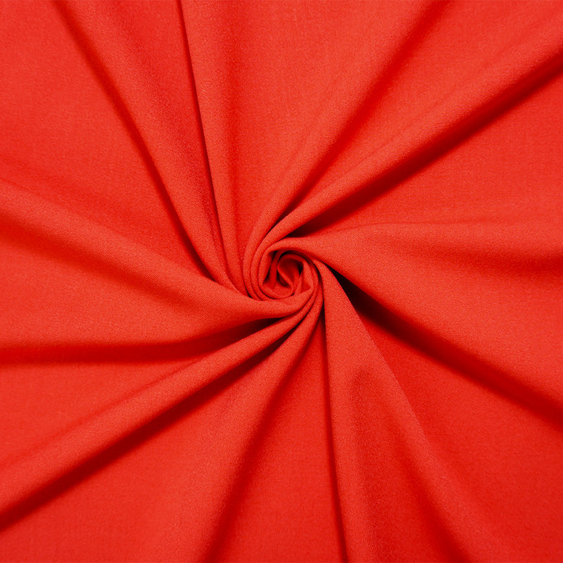 Red Poly Rayon Spandex Stretch Solid Woven Suiting Fabric