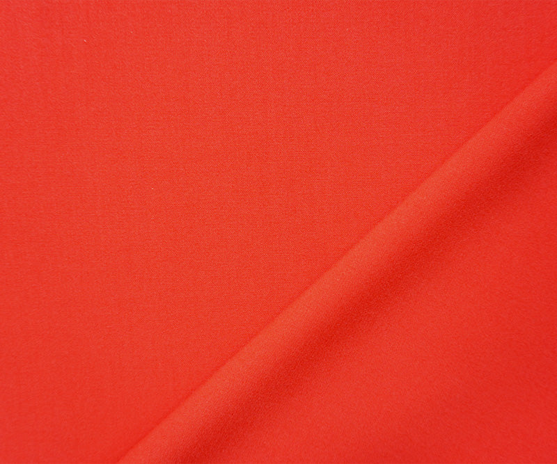 Red Poly Rayon Spandex Stretch Solid Woven Suiting Fabric
