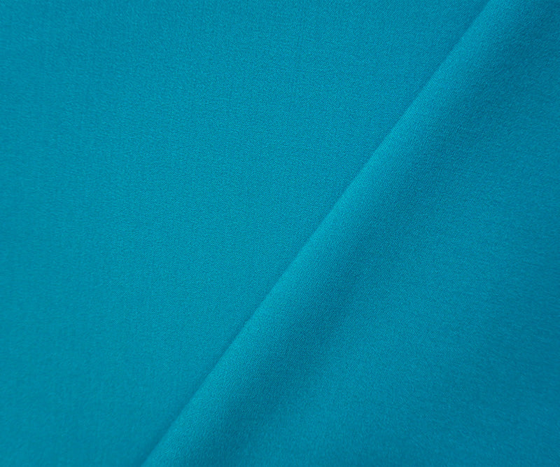Turquoise Poly Rayon Spandex Stretch Solid Woven Suiting Fabric