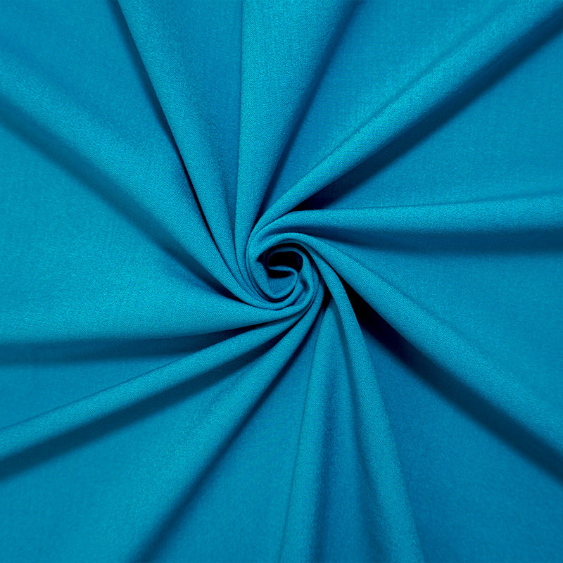 Turquoise Poly Rayon Spandex Stretch Solid Woven Suiting Fabric