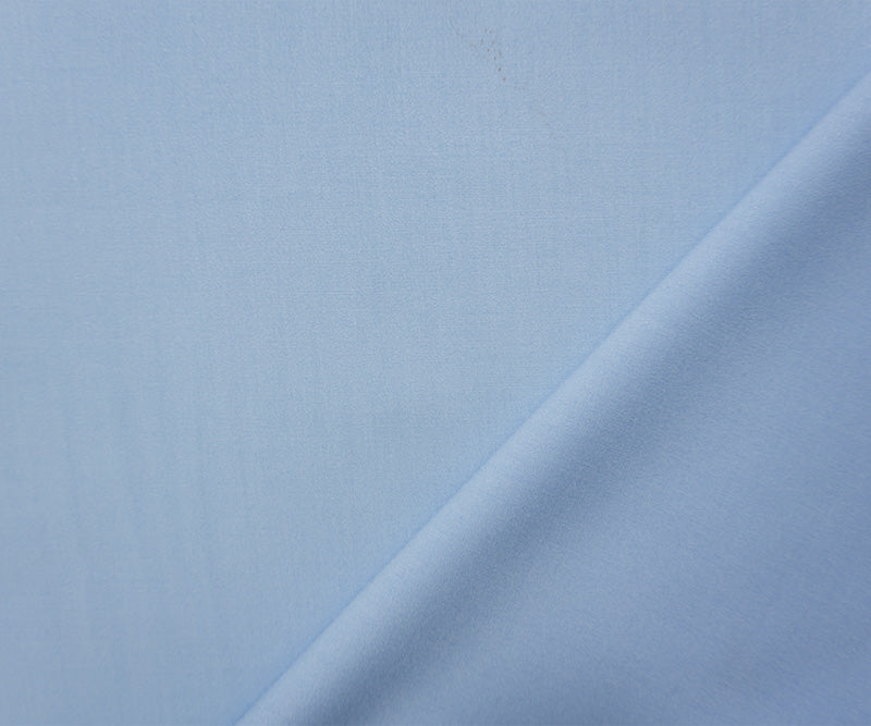 Pastel Blue Poly Rayon Spandex Stretch Solid Woven Suiting Fabric