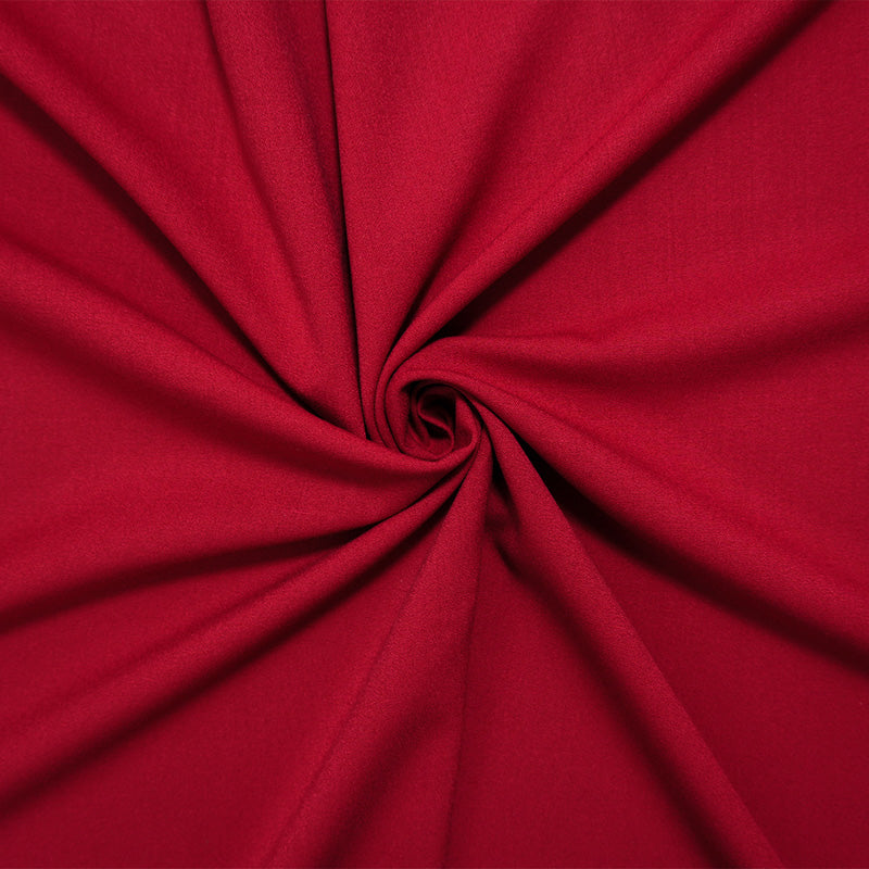 Red Poly Rayon Spandex Stretch Solid Woven Suiting Fabric