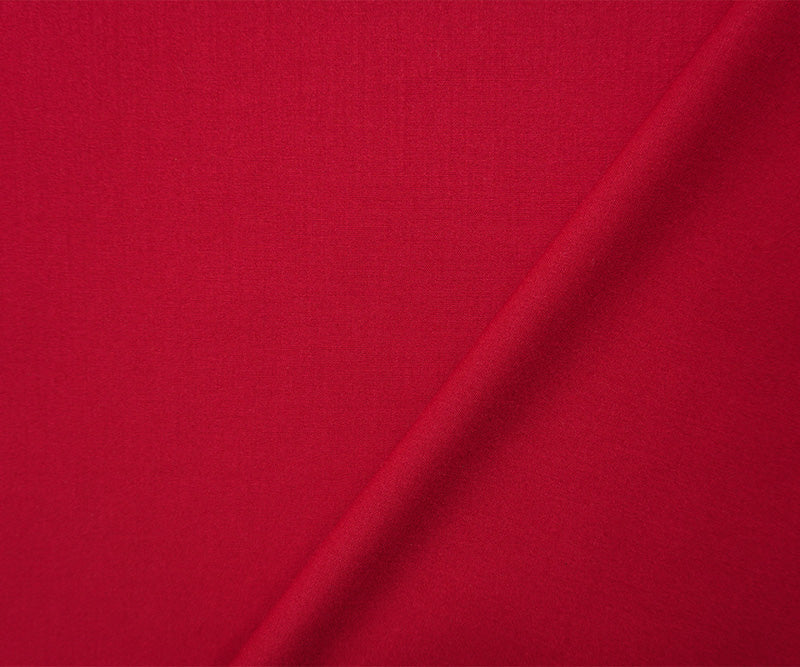 Red Poly Rayon Spandex Stretch Solid Woven Suiting Fabric