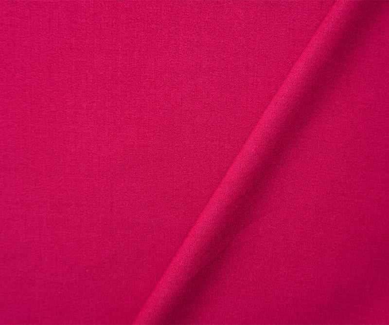 Deep Pink Poly Rayon Spandex Stretch Solid Woven Suiting Fabric