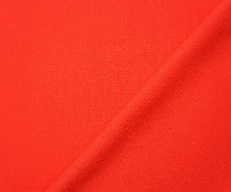 Sunset Red Poly Rayon Spandex Stretch Solid Woven Suiting Fabric