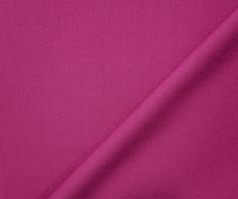 Magenta Purple Poly Rayon Stretch Solid Woven Suiting Fabric