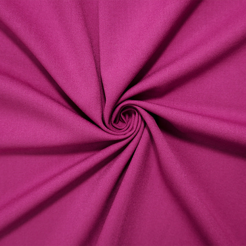 Magenta Purple Poly Rayon Stretch Solid Woven Suiting Fabric