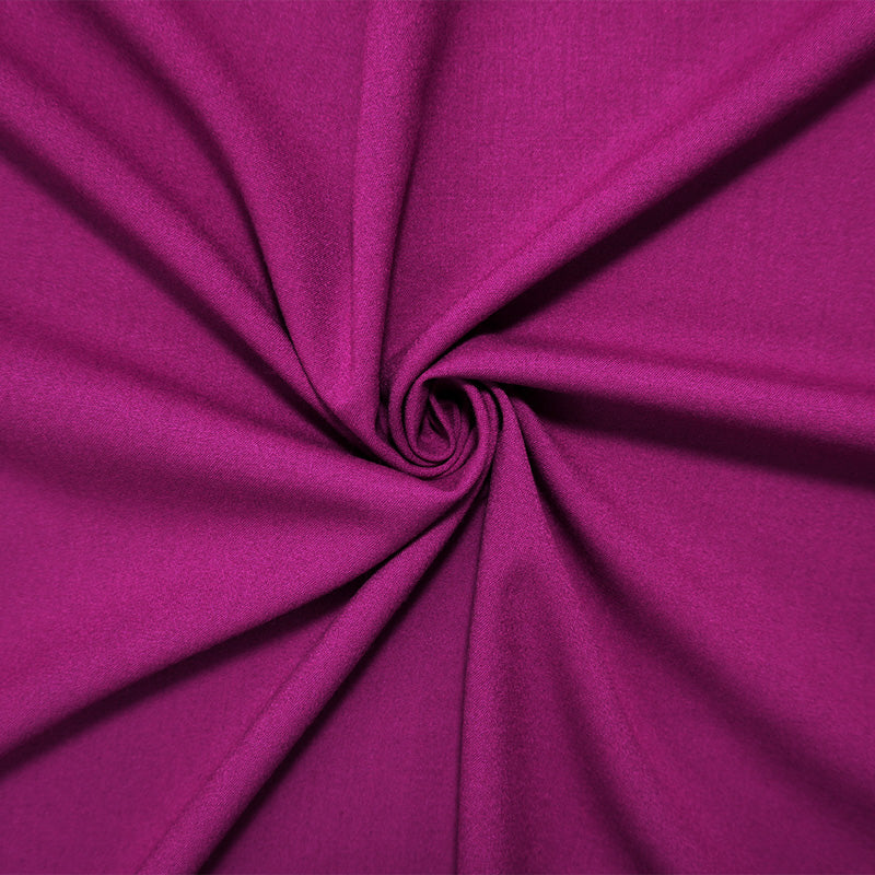 Deep Magenta Poly Rayon Spandex Stretch Solid Woven Suiting Fabric