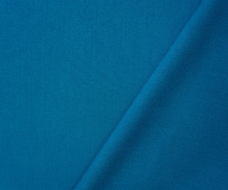 Deep Teal Poly Rayon Spandex Stretch Solid Woven Suiting Fabric