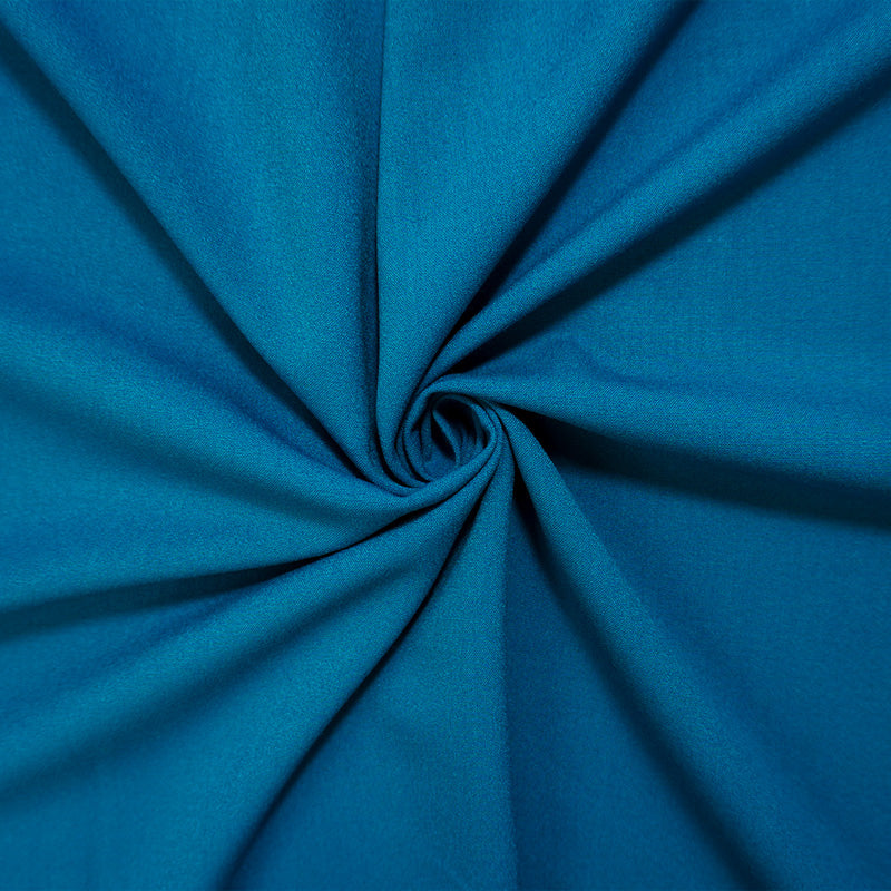 Deep Teal Poly Rayon Spandex Stretch Solid Woven Suiting Fabric