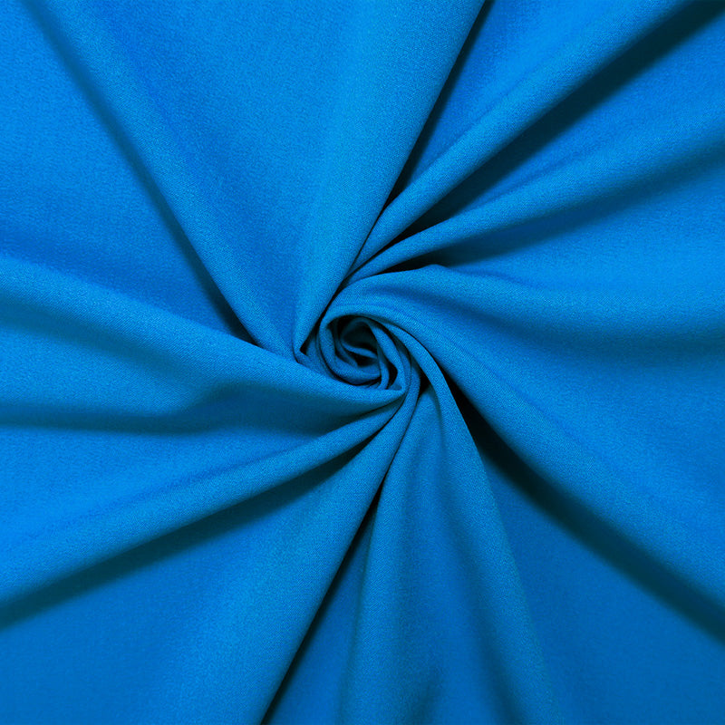 Blue Poly Rayon Spandex Stretch Solid Woven Suiting Fabric