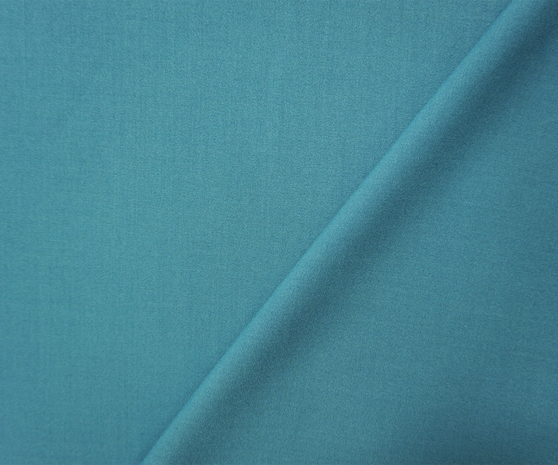 Teal Poly Rayon Spandex Stretch Solid Woven Suiting Fabric