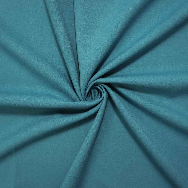 Teal Poly Rayon Spandex Stretch Solid Woven Suiting Fabric
