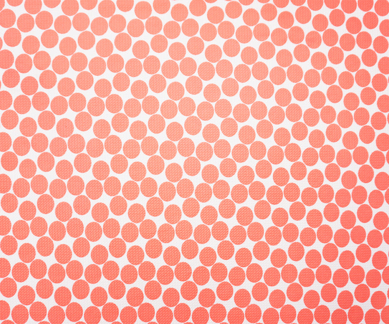 White-Peach Poly Dot Print Liverpool Double Knit Fabric