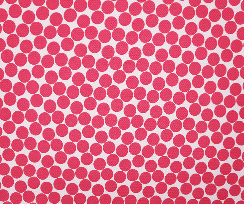 White-Pink Poly Dot Print Liverpool Double Knit Fabric