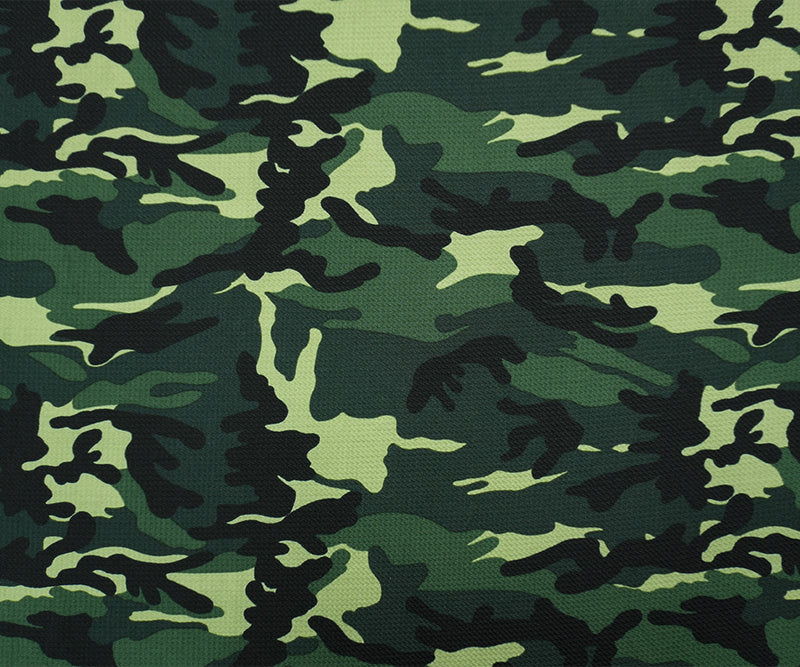 Green-Black Poly Camo Print Liverpool Double Knit Fabric