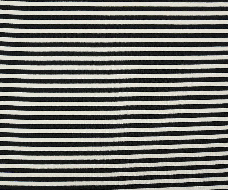 3 1/2 YD PC-Black-White Poly Stripe Print Liverpool Double Knit Fabric