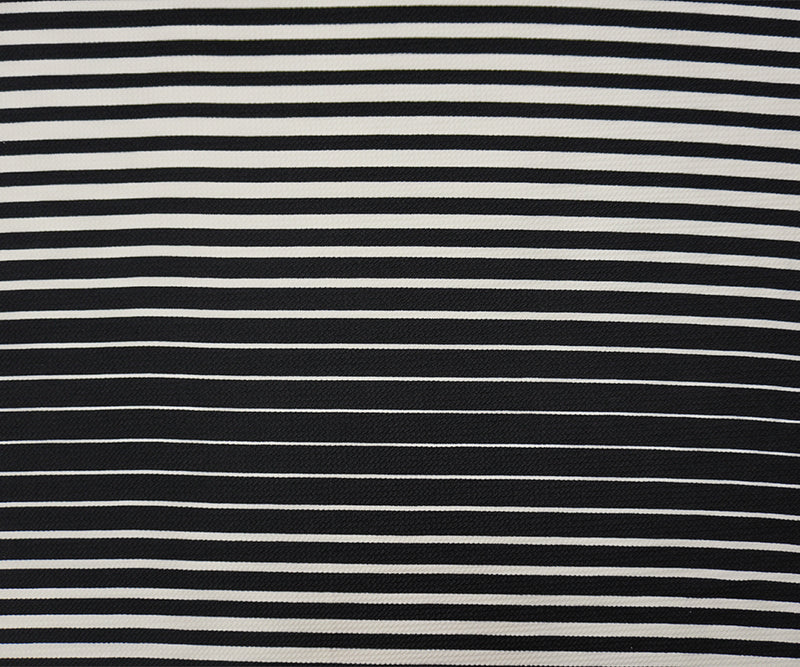 Black-White Poly Stripe Print Liverpool Double Knit Fabric