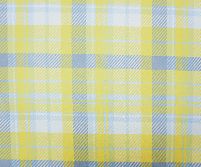 Yellow-Multi Poly Plaid Print Liverpool Double Knit Fabric