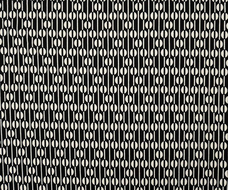 Black-White Poly Geometric Print Liverpool Double Knit Fabric