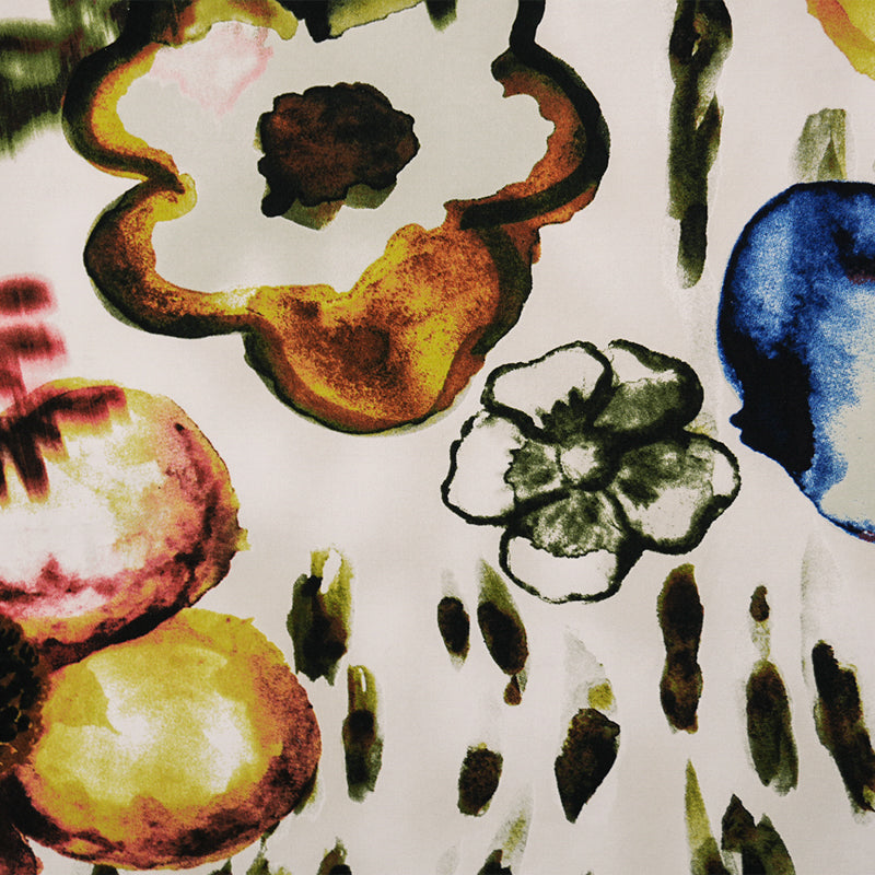 Ivory-Multi Poly Stretch Floral Printed ITY Jersey Knit Fabric