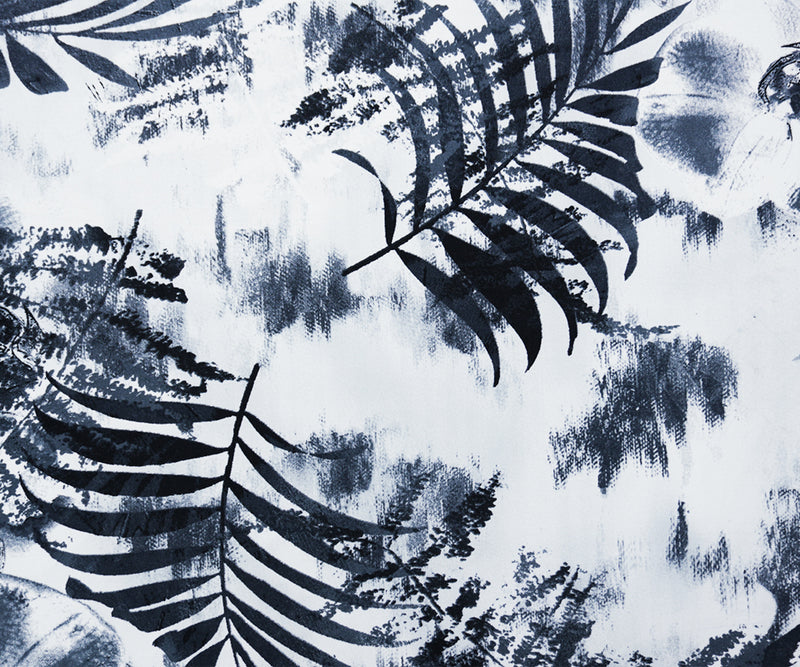 Gray-Multi Poly Stretch Leaves Print ITY Jersey Knit Fabric