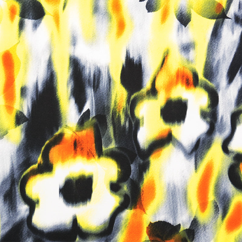 Black-Multi Poly Stretch Abtract Printed ITY Jersey Knit Fabric