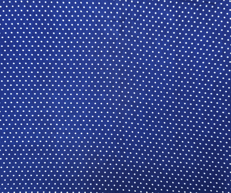 Blue-White Rayon Dot Printed Challis Woven Fabric