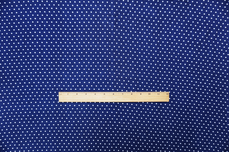 Blue-White Rayon Dot Printed Challis Woven Fabric