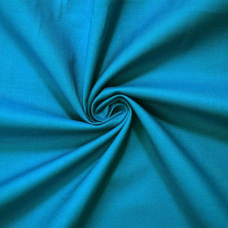Teal Blue Cotton Solid Quality Quilting Woven Fabric