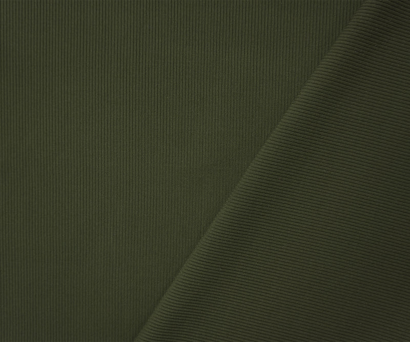 Deep Green Famous Maker Nylon Spandex Solid Rib Knit Fabric