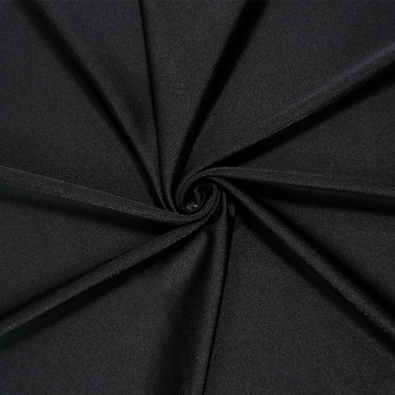 Black Famous Maker Nylon Spandex Solid Tricot Knit Yoga Fabric