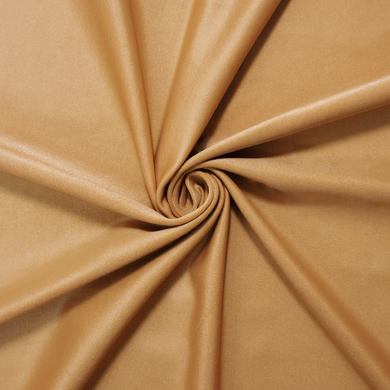 Caramel Beige Famous Maker Nylon Satin Tricot Knit Yoga Fabric