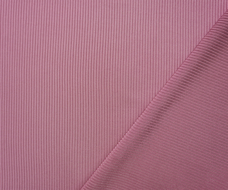 Pink Famous Maker Nylon Spandex Solid Rib Knit Fabric