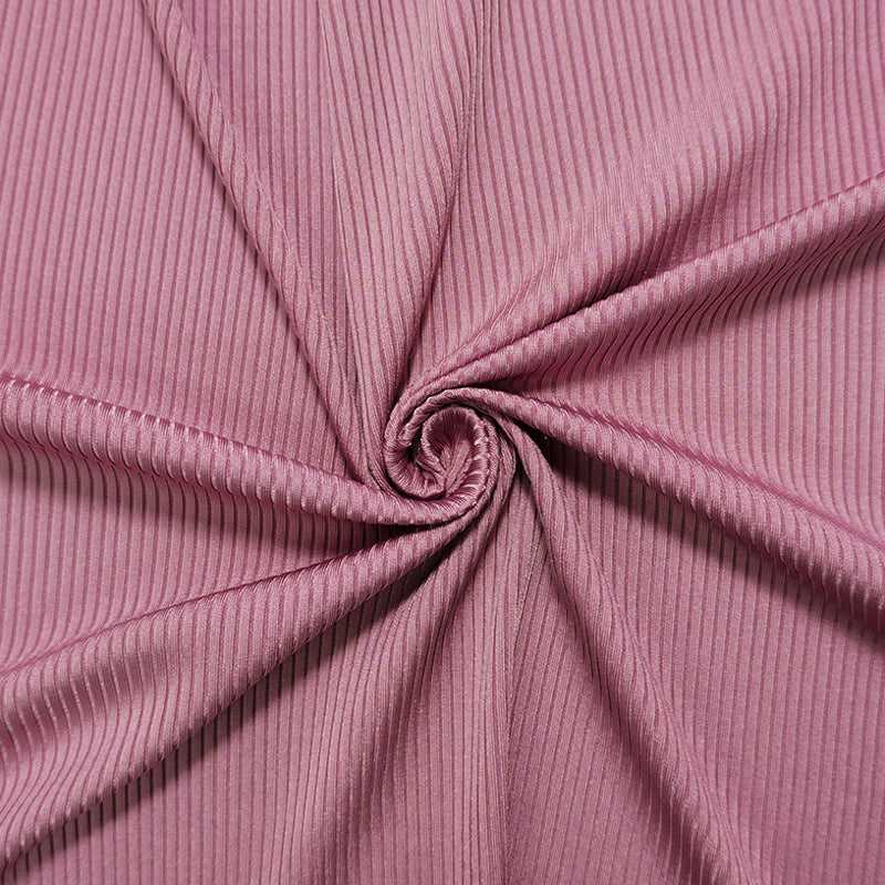 Pink Famous Maker Nylon Spandex Solid Rib Knit Fabric