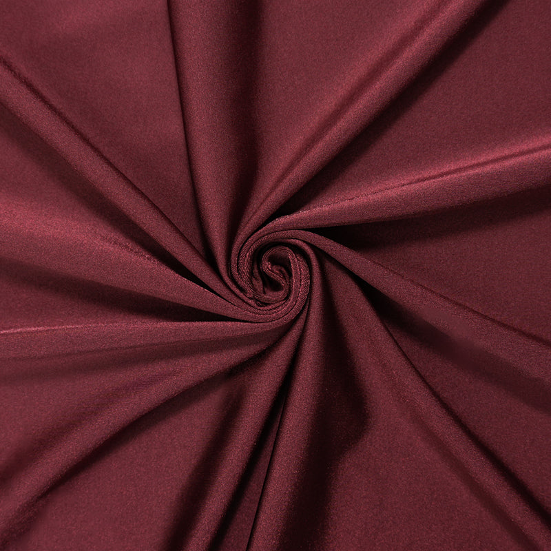 Burgundy Red Famous Maker Nylon Solid Satin Tricot Knit Yoga Fabric