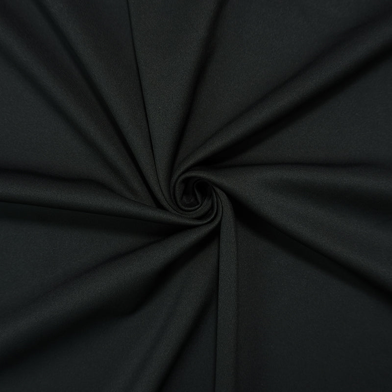 Black Famous Maker Nylon Spandex Solid Double Knit Fabric