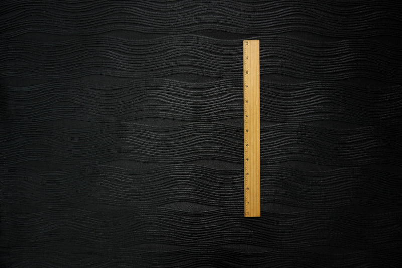 Black Famous Maker Poly Spandex Stretch 3D Pleat Wave Knit Fabric