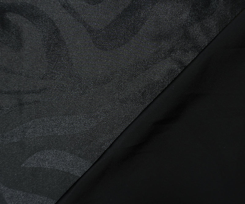 Black Famous Maker Nylon Spandex Tiger Satin Tricot Knit Fabric