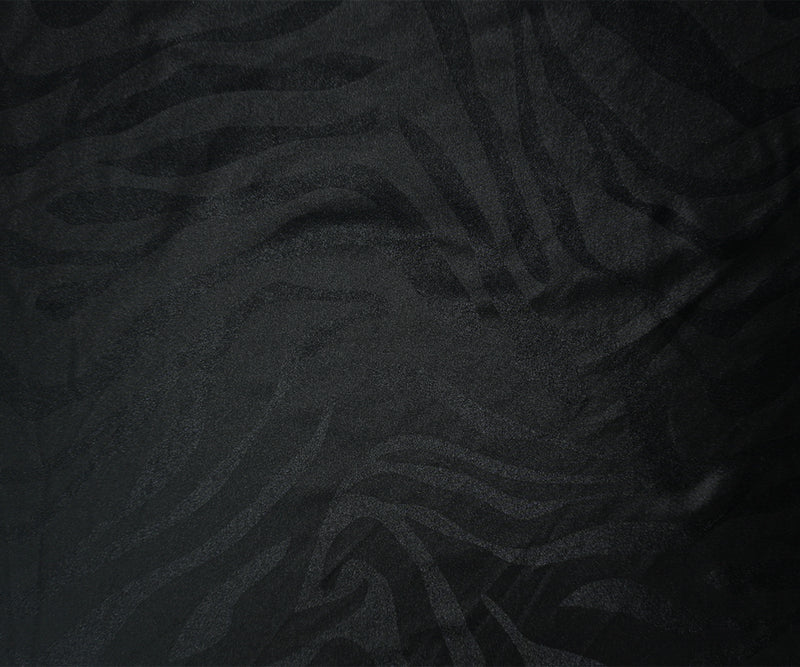 Black Famous Maker Nylon Spandex Tiger Satin Tricot Knit Fabric
