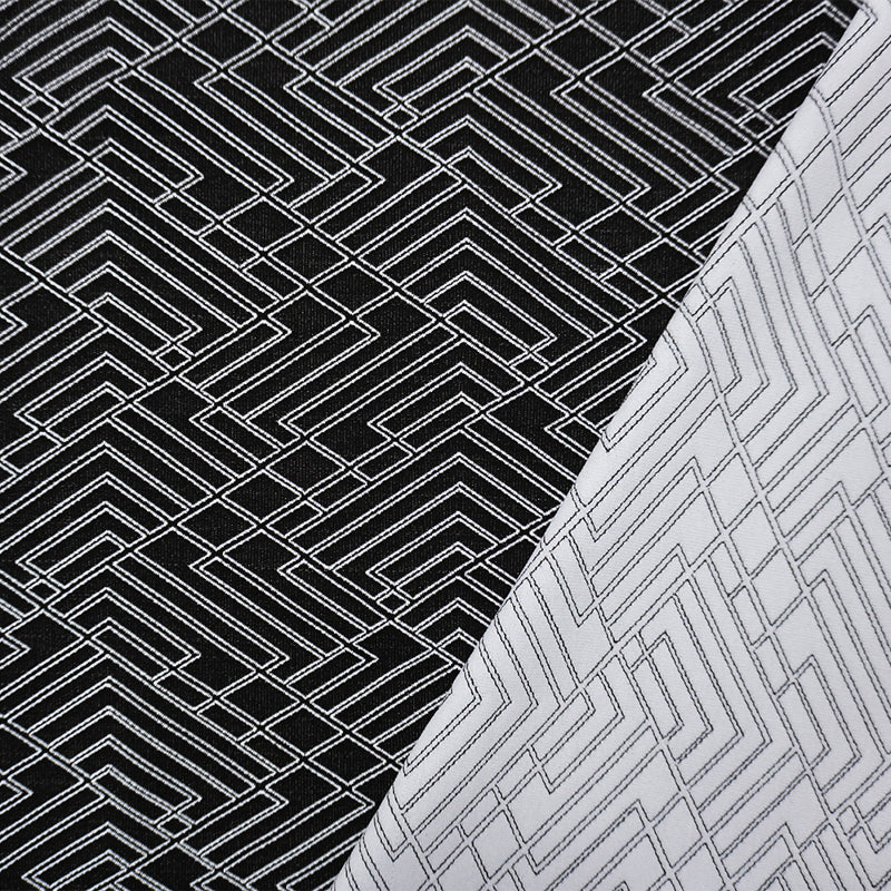 White Famous Maker Nylon Spandex Geometric Jacquard Double Knit Fabric