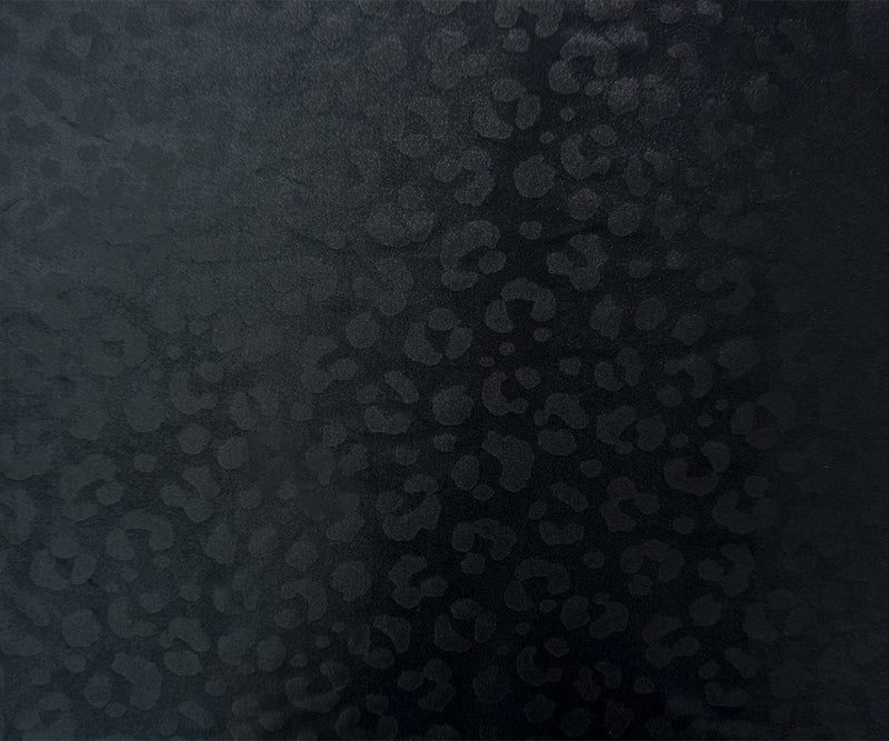 Black Famous Maker Nylon Spandex Leopard Satin Tricot Knit Fabric