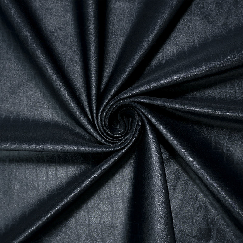 Black Famous Maker Nylon Spandex Reptile Satin Tricot Knit Fabric