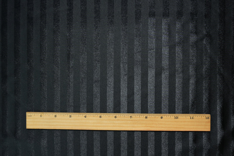 Black Famous Maker Nylon Spandex Stripe Satin Tricot Knit Yoga Fabric