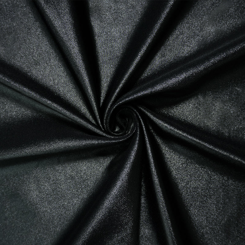 Black Famous Maker Nylon Solid Satin Tricot Knit Yoga Fabric