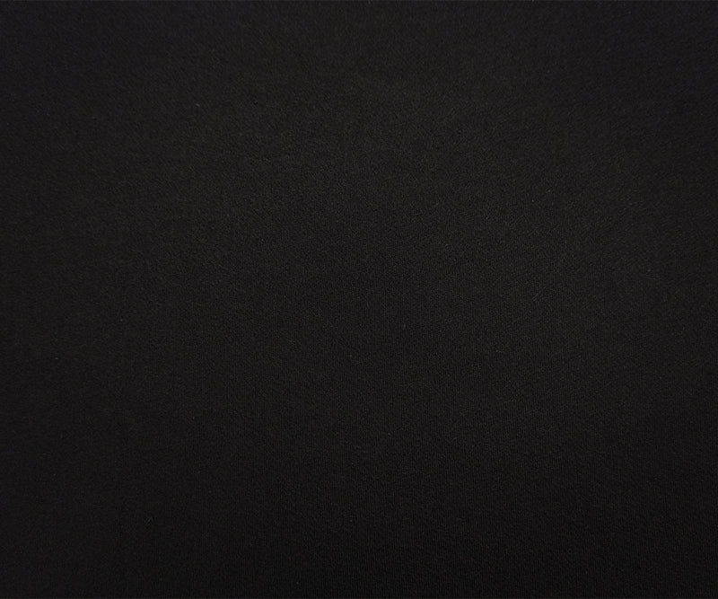 Black Poly Blend Solid French Terry Knit Fabric