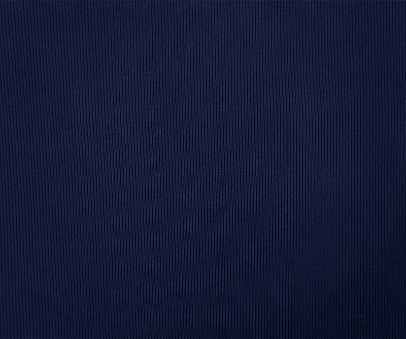 Deep Navy Famous Maker Nylon Spandex Solid Rib Knit Fabric